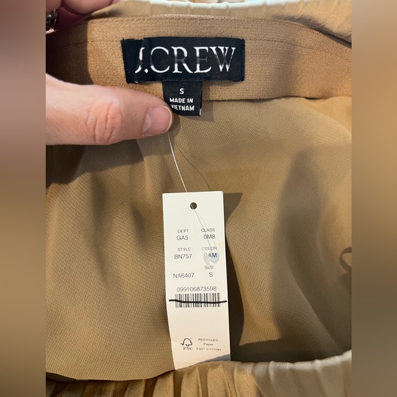 J crew NEW Gwyneth pleated slip skirt camel size Small $128 Lagenlook midi - Picture 11 of 13